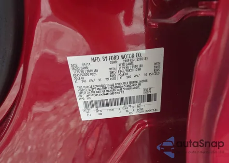 2014 Ford Edge Limited z USA, uszkodzony, nr VIN 2FMDK3K94EBB35573